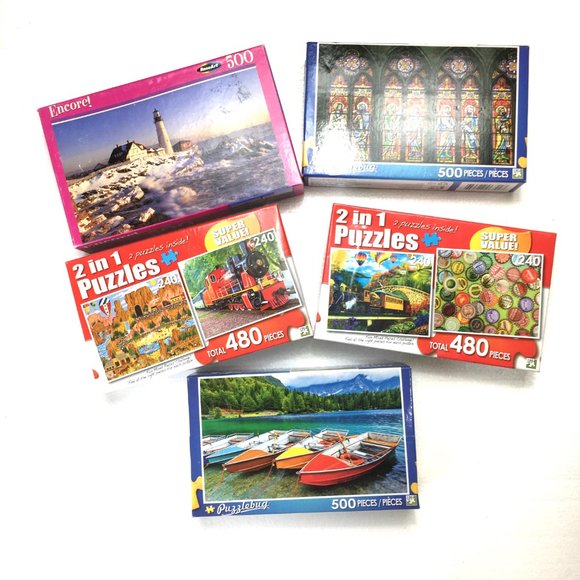 Lot of Five (5) Puzzle Boxes NWT - Picture 2 of 3